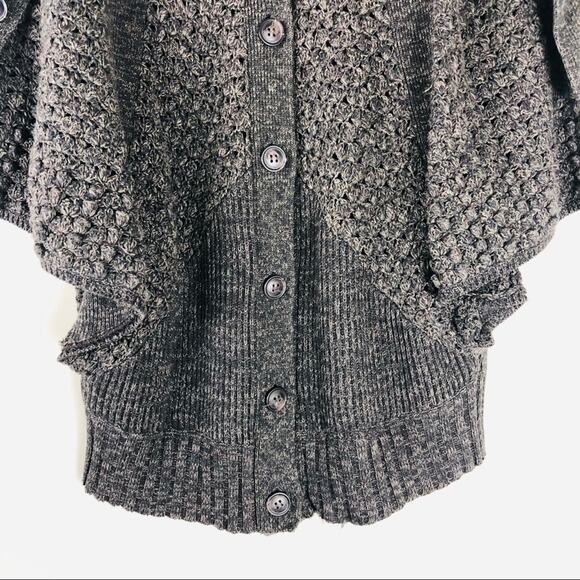 Line the Label brown popcorn ribbed button dolman short sleeve cardigan medium - Picture 10 of 10